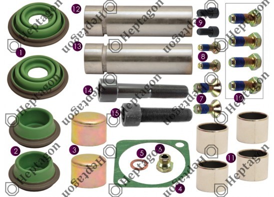 CALIPER PIN & BOOT REPAIR KIT / 2004 140 498 / MERITOR : MCK1170