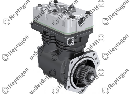 Twin Cylinder Compressor Ø88 mm-600 CC-Stroke 50 mm - With Gear / 8001 341 006