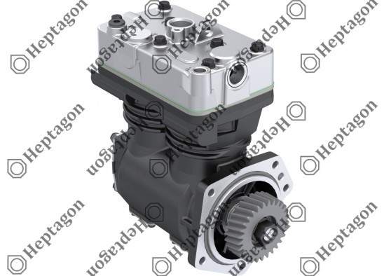 Twin Cylinder Compressor Ø88 mm-600 CC-Stroke 50 mm - With Gear / 8001 341 009