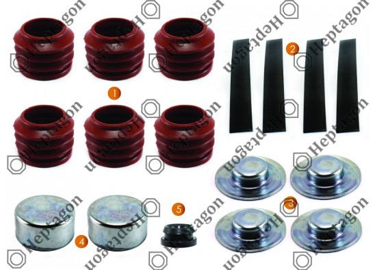 DUST RUBBER & PIN SET / 9054 151 132 / HALDEX  91013