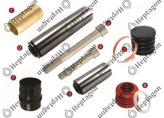 CALIPER PIN REPAIR KIT / 9104 120 215 / KNORR : II369100062,  KNORR: II339680062,  MERCEDES: 0004201282,  0014205283,  SCANIA: 1390427, 1390042,  MAN: 81.50822.6009,  DAF: 1198153,  1142142,  1448915,  IVECO: 93162048,  MERCEDES: 0004202282