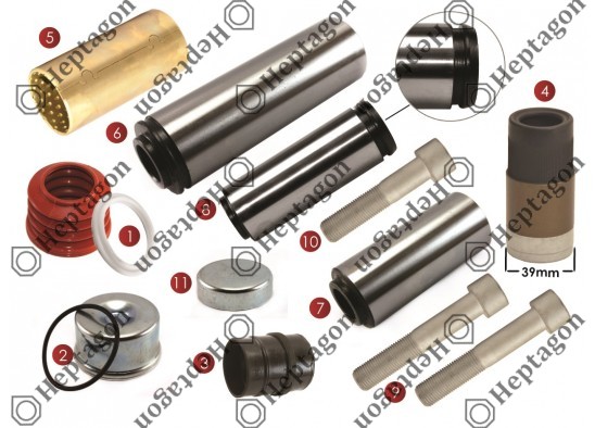 CALIPER PIN REPAIR KIT / 9104 120 233 / MERCEDES : 000 420 4682,  000 421 6174,  0004204682,  0004216174