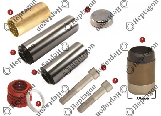 CALIPER PIN REPAIR KIT / 9104 120 249 / KNORR : K001915
,  K001925
, K001280
,  K048389K50
,  MERCEDES : 000 420 4382
,  0004204382
,  MAN : 81.50822.6034
,  81508226034
,  DAF : 1639100