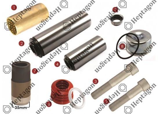 CALIPER PIN REPAIR KIT / 9104 120 303 / KNORR : K001532,  SCANIA : 1472919,  BPW: 09.801.06.31.0,  0980106310